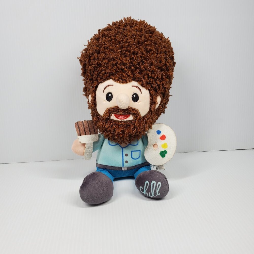 Fiesta Bob Ross Stuffed Animal Plush 10in Artist TV Painting Blue Curly Hair Toy